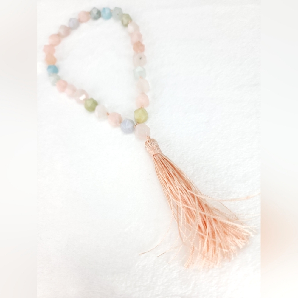 Pastel pocket mala, mini mala, meditation jewelry, yoga, prayer beads